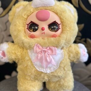 Yellow and Pink Baby Three Bear with gold glitter eyes RARE
